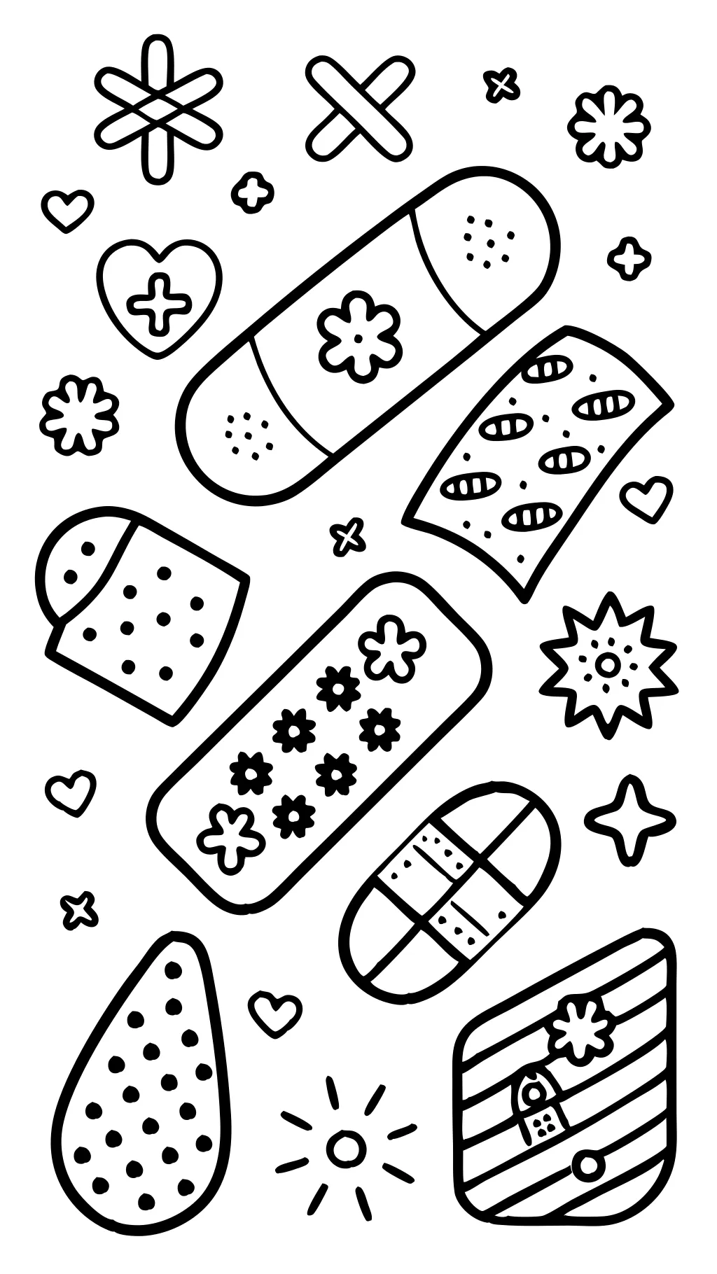 coloring page of bandages